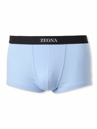 Zegna - Ribbed Cotton and Modal-Blend Boxer Briefs - Blue