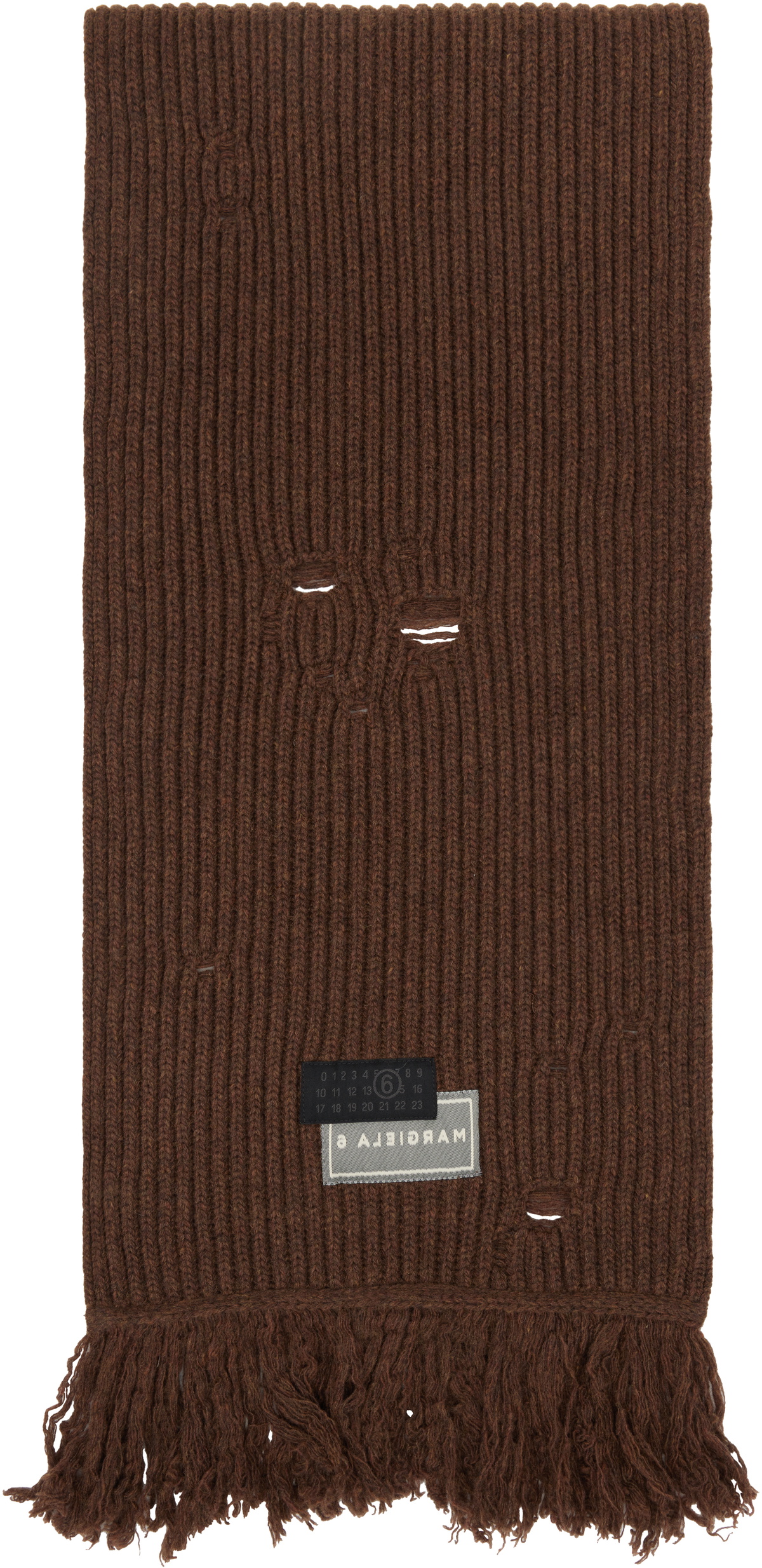 スカーフ Scarf - MM6 Maison Margiela - Wool - Beige MM6 Maison Margiela Ribbed Scarf - Beige | Garmentory