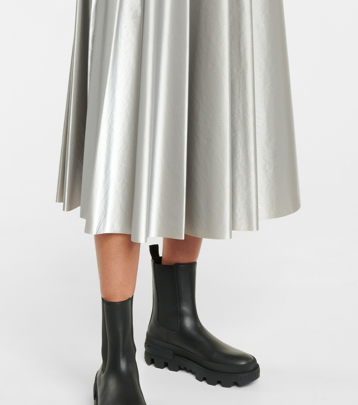 Moncler Vichy cCotton blend pleated skirt main image 0
