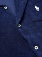 Polo Ralph Lauren - Camp-Collar Logo-Embroidered Cotton-Terry Shirt - Blue
