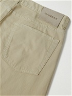 Canali - Straight-Leg Stretch-Cotton Twill Trousers - Neutrals