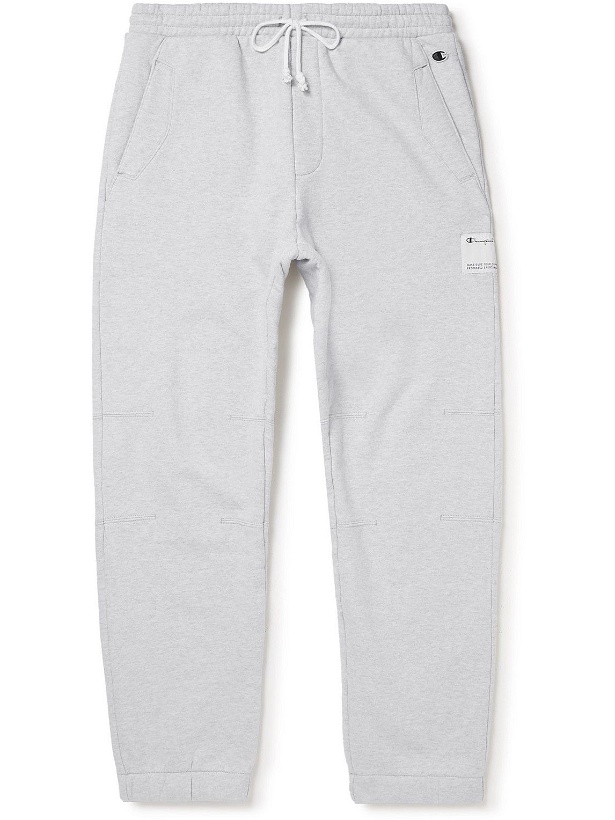 Photo: Champion - Tapered Cotton-Blend Jersey Sweatpants - Gray