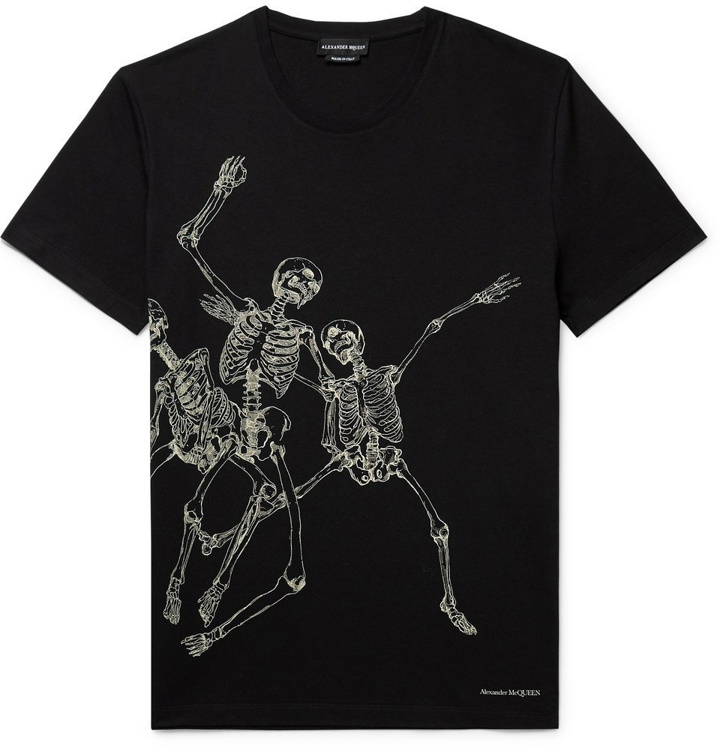 Photo: Alexander McQueen - Printed Cotton-Jersey T-shirt - Men - Black