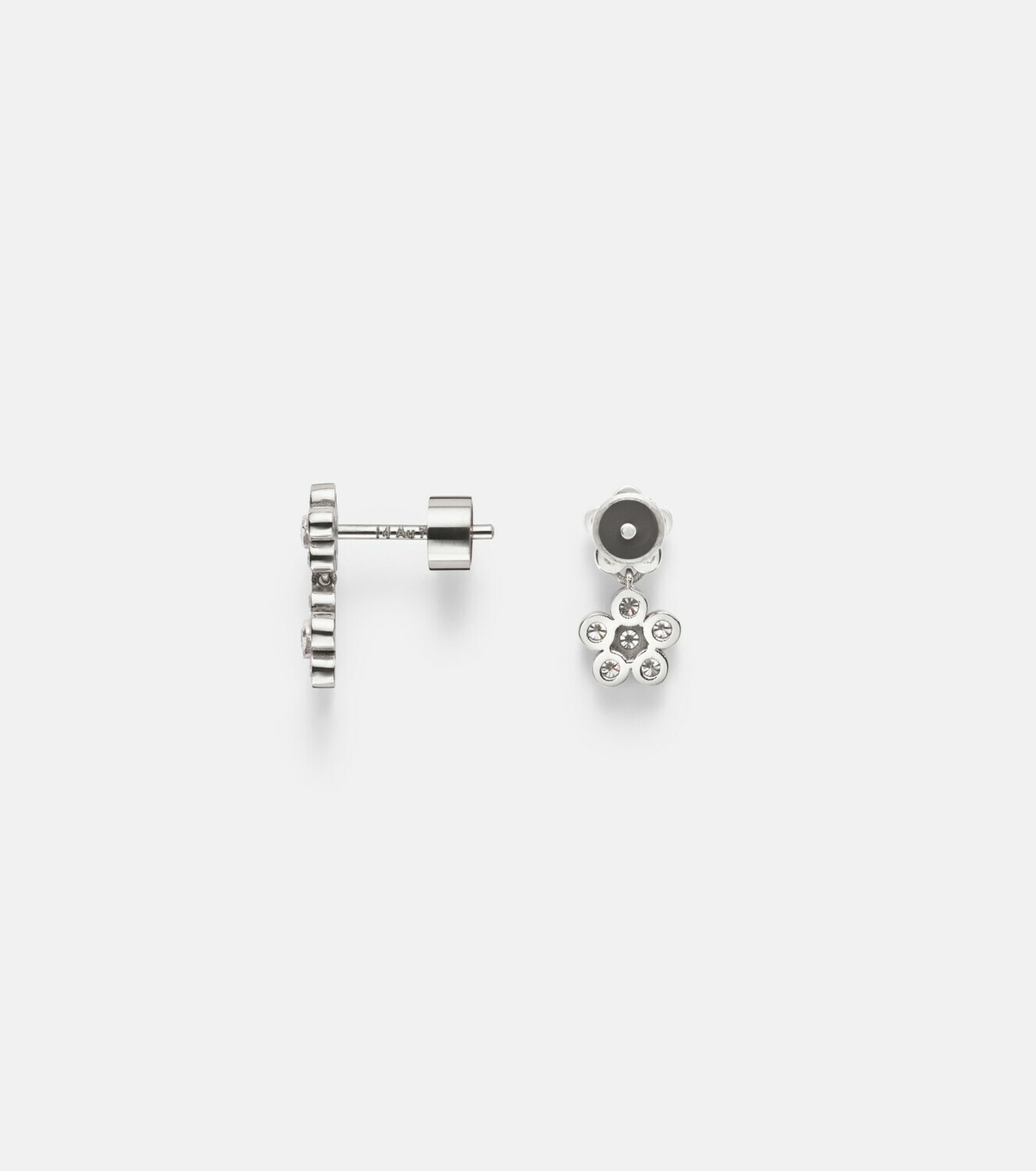 Ileana Makri Blossom Daisy Duo 18kt white gold earrings with diamonds