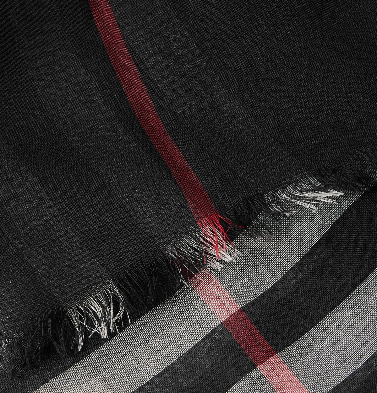 Burberry Lightweight Check Wool & Silk-Blend Scarf