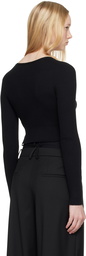 Courrèges Black Solar Light Rib Cardigan