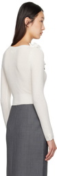 SHUSHU/TONG White Neck-Embellished Knitwear Bodysuit