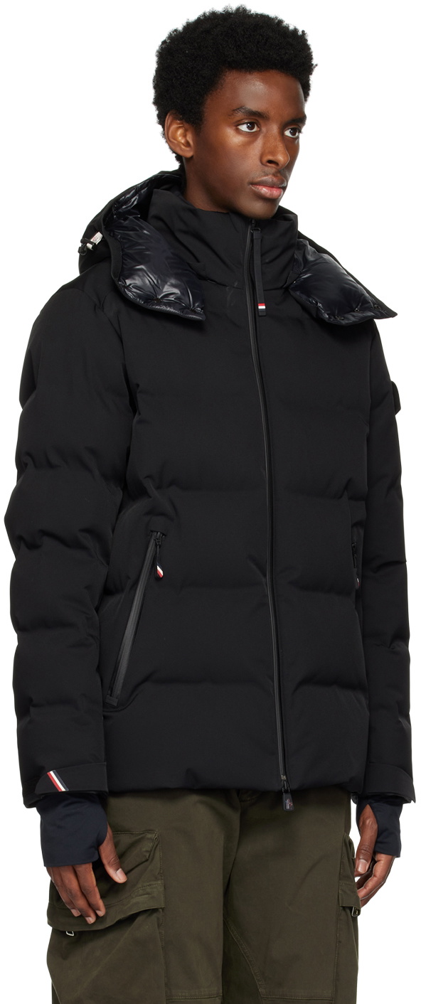 MONCLER GRENOBLE フード付きジャケット 黒 Moncler Grenoble zipped pocket hooded Puffer jacket XS