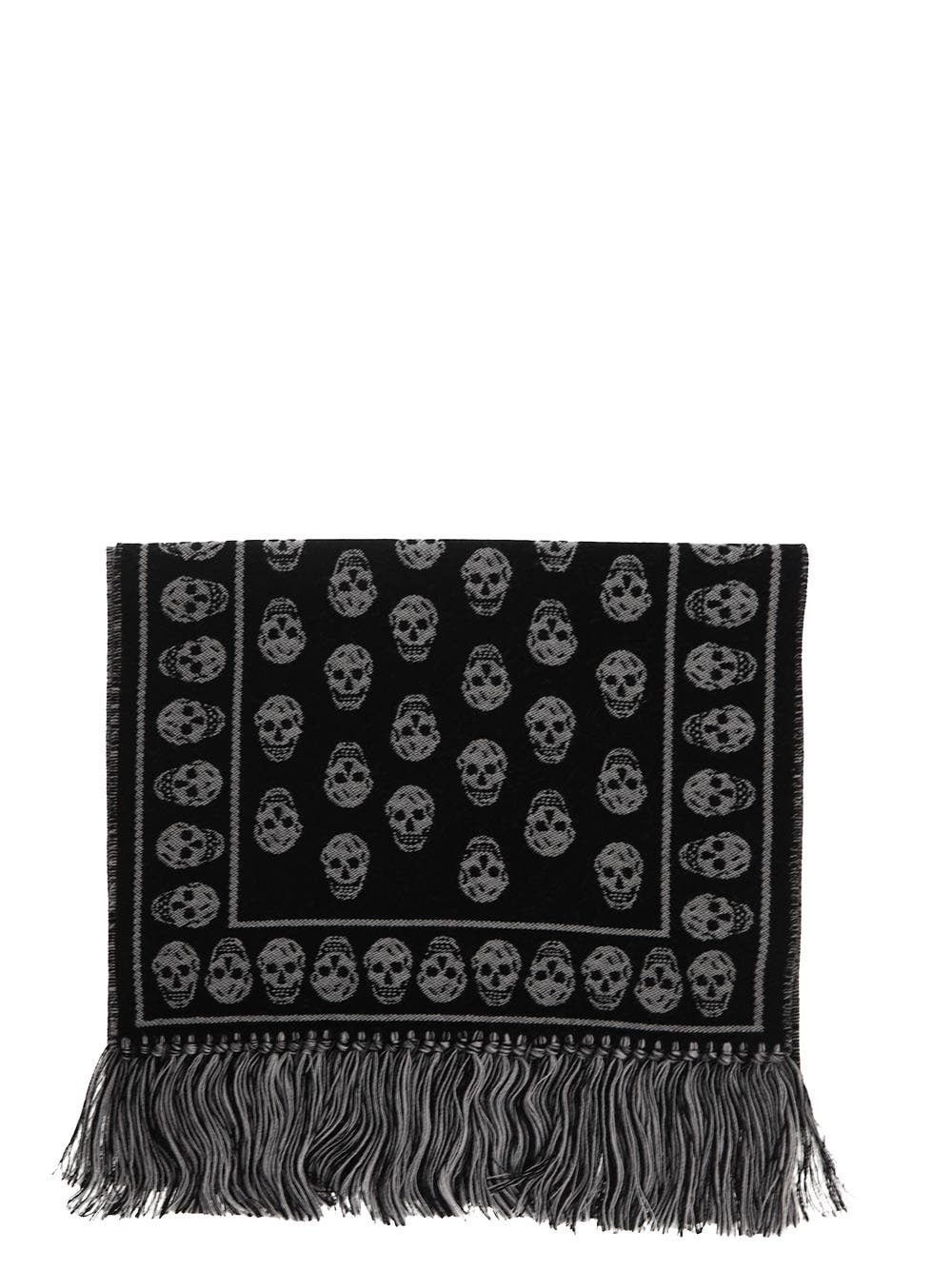 ALEXANDER MCQUEEN Fringed Printed Lyocell-Twill Scarf for Men