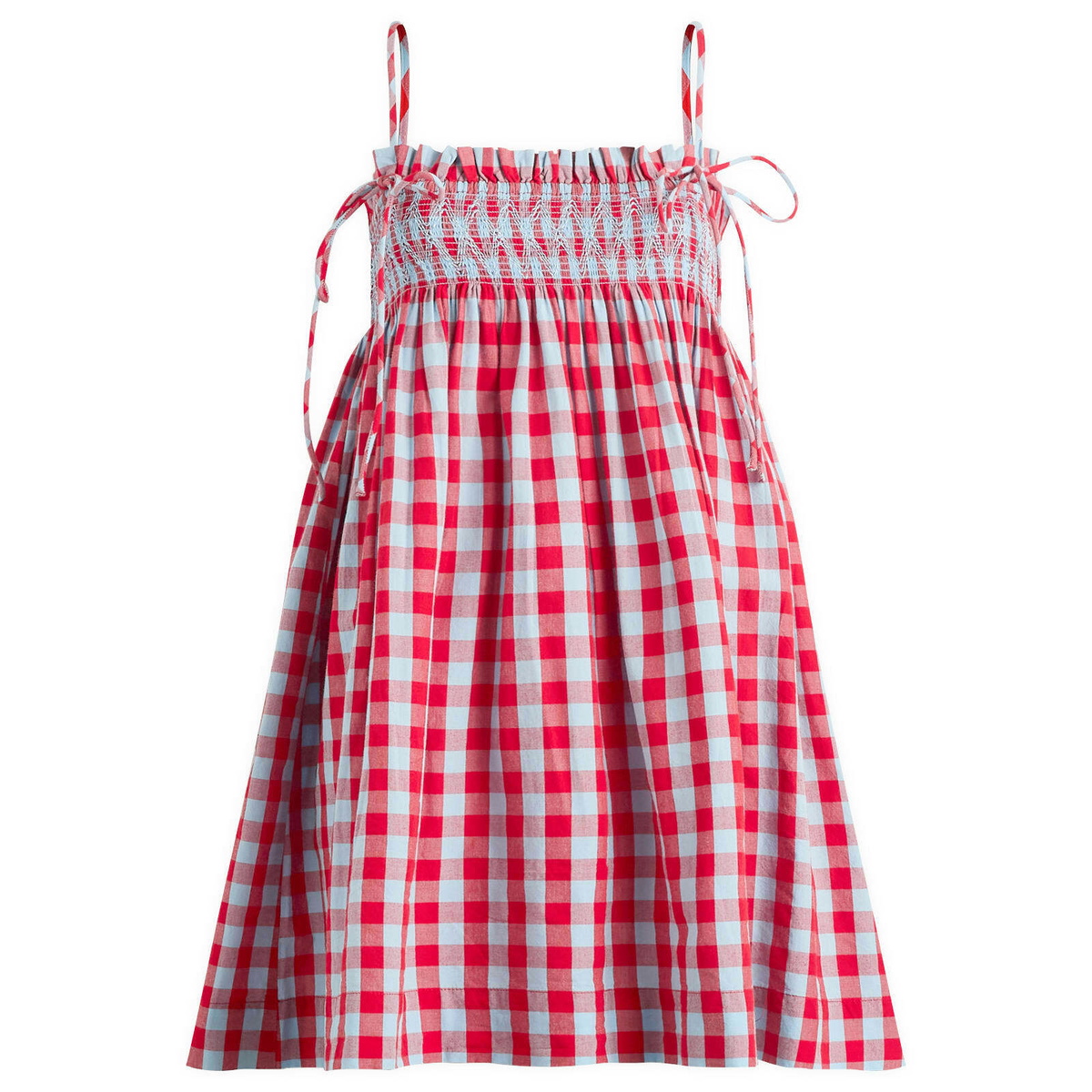 Damson Madder Women's Lilo Mini Dress in Blue/Red
