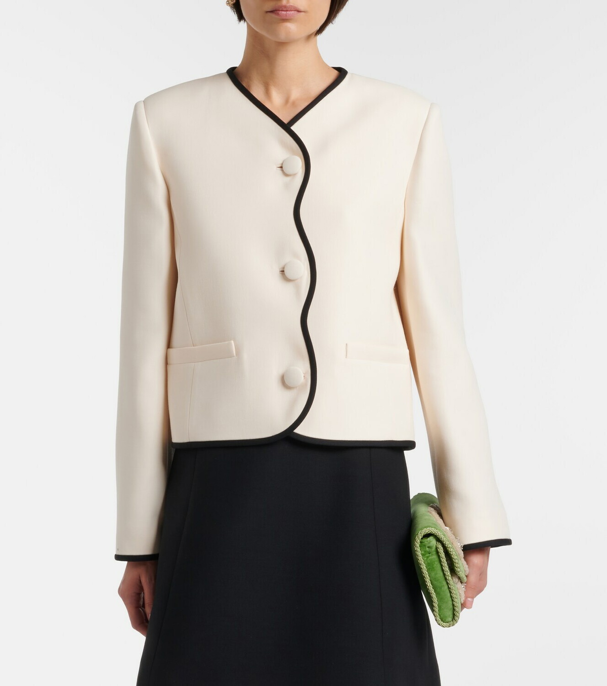 Valentino Crepe Couture scalloped jacket