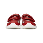 Prada Red Leather and Mesh Straps Sneakers