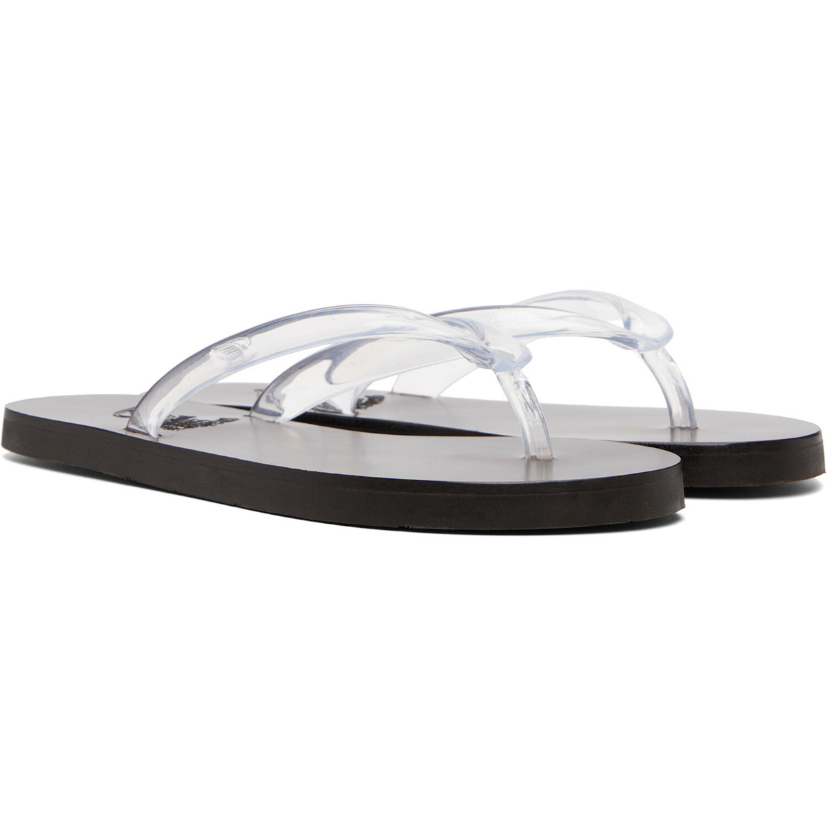 Ancient Greek Sandals Transparent & Black Saionara Jelly Flip-Flops