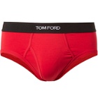 TOM FORD - Stretch-Cotton Briefs - Red
