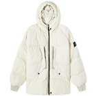 Stone Island Men's Crinkle Reps Hooded Down Jacket in Plaster