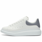 Alexander McQueen Men's Heel Tab Wedge Sole Sneakers in White/Gun Grey