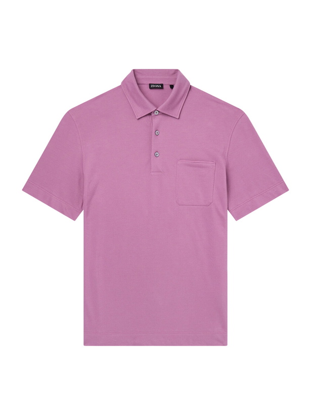 Photo: Zegna - Cotton-Jersey Polo Shirt - Pink