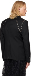 Alexander McQueen Black Eyelet Blazer