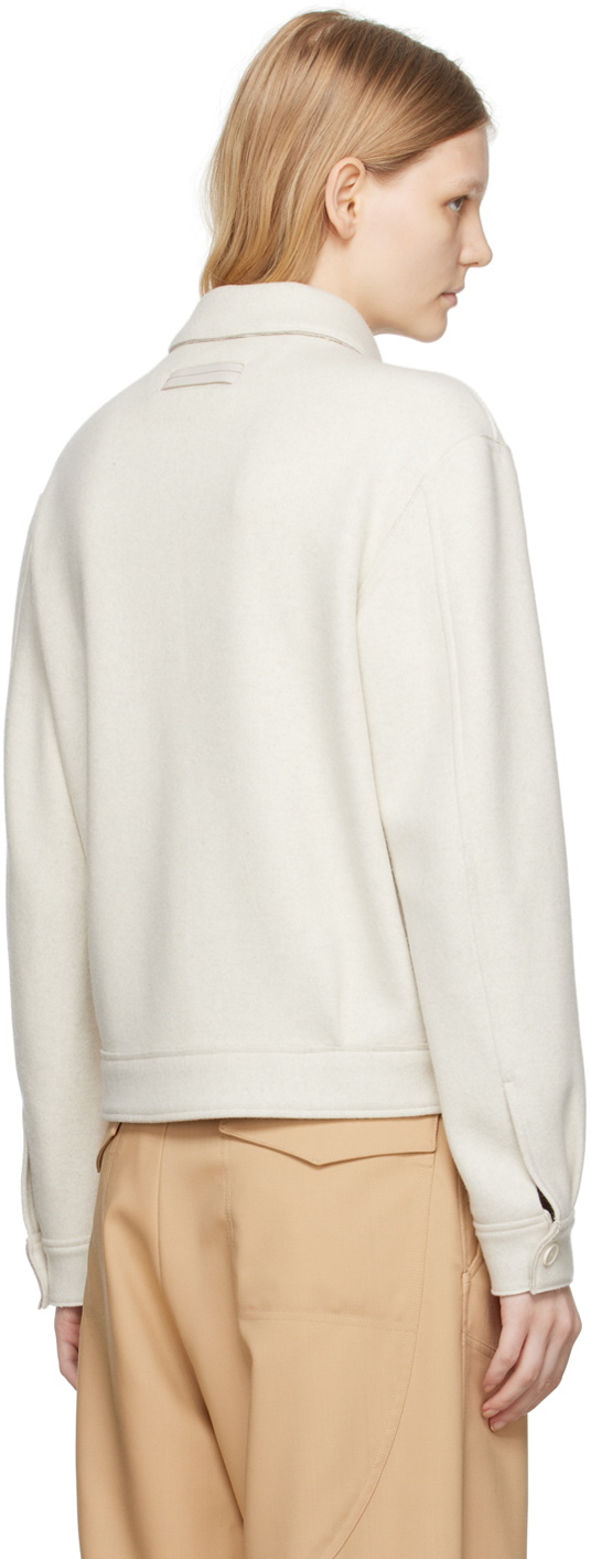 ZEGNA White Spread Collar Jacket