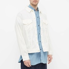 Beams Plus Men's Garment Dyed Trucker Jacket in Off White