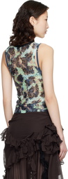 Collina Strada Green & Black Lace Dachi Tank Top