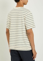NN07 Pedro Striped-knit Cotton T-shirt Navy