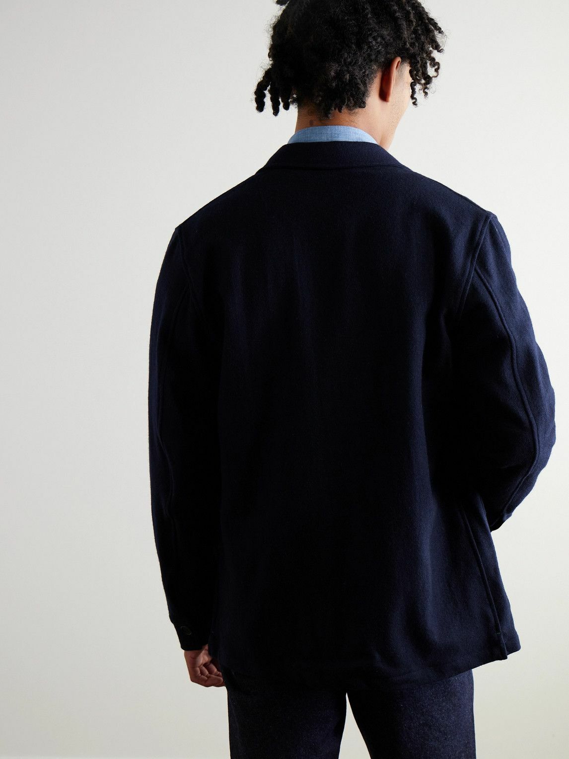 Sid Mashburn - Melton Wool Chore Jacket - Blue Sid Mashburn