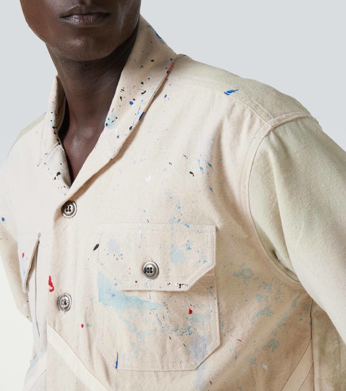 Greg Lauren Painter printed cotton jacket