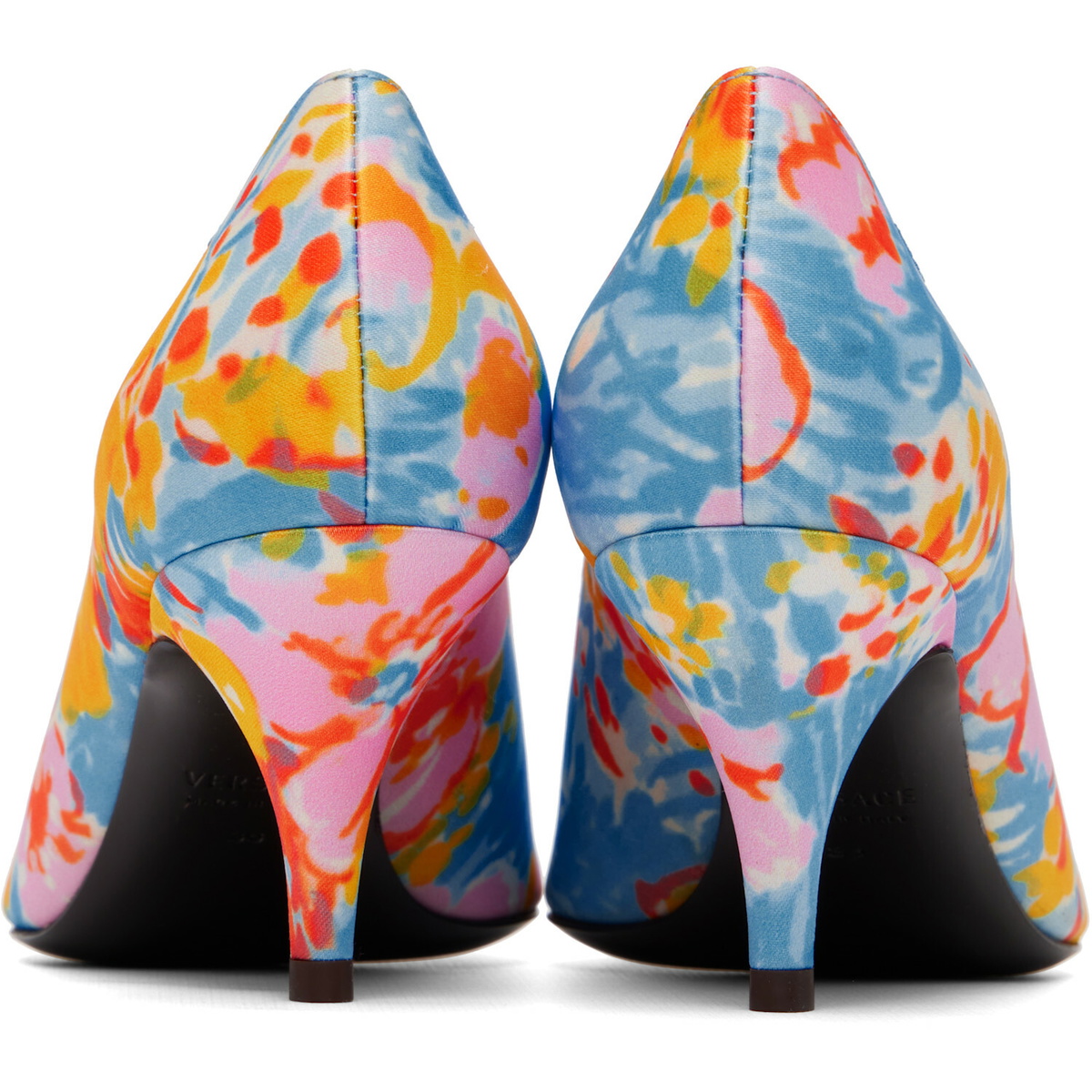 Versace Multicolor Tina Printed Duchesse 65 Heels