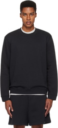 SKIMS Black Fleece Lounge Classic Crewneck Sweatshirt