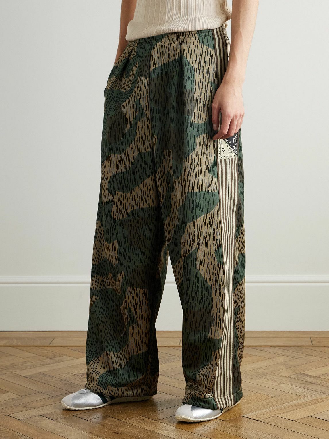 KAPITAL - Camouflage-Print Cotton-Jersey Sweatpants - Blue