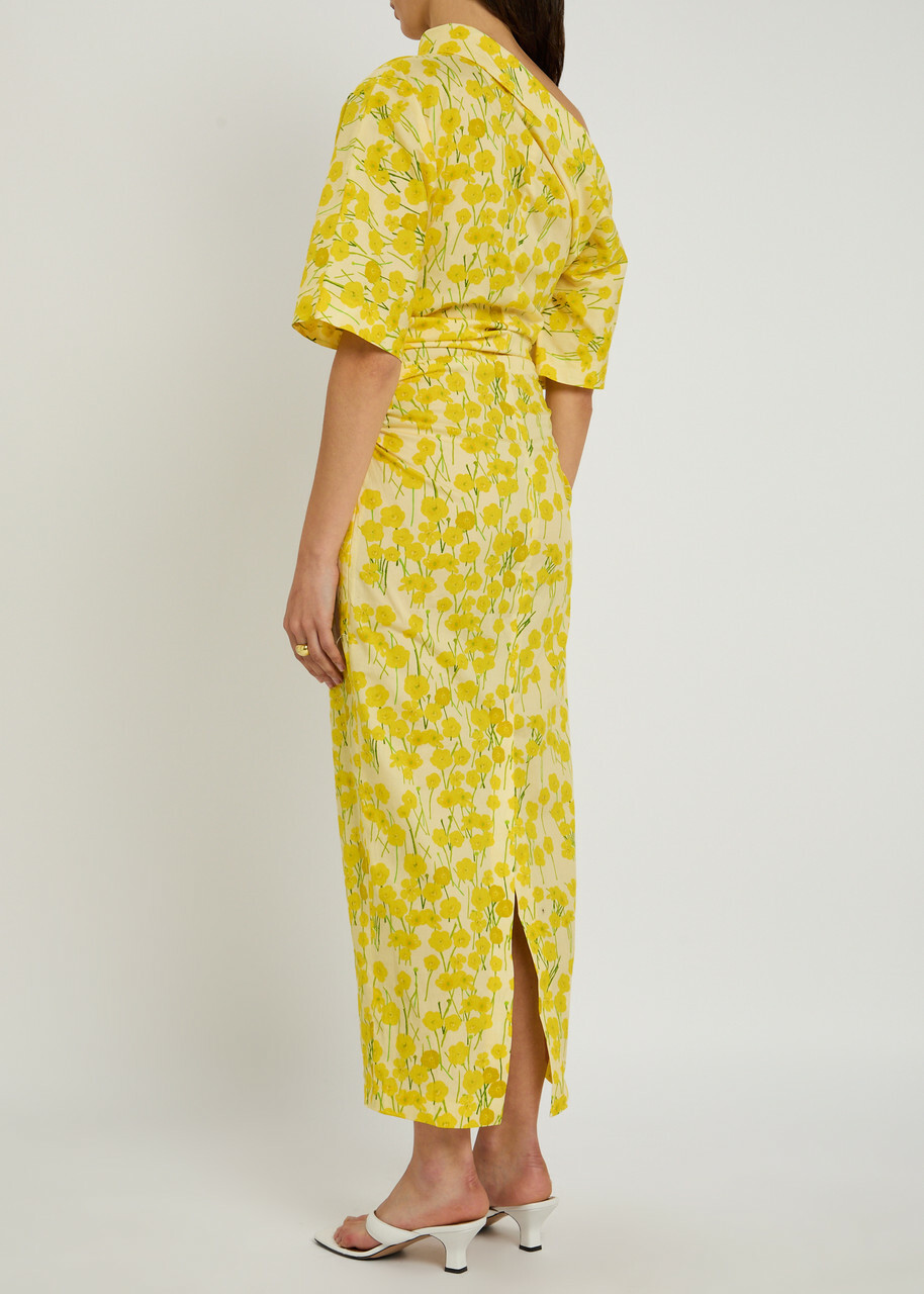Bernadette Bowery Floral-print Stretch-cotton Midi Dress Multi Print