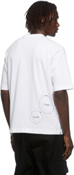 Off-White White Cut Here Embroidered T-Shirt
