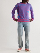 MSFTSrep - Logo-Intarsia Cotton Sweater - Purple