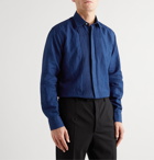 Favourbrook - Bib-Front Cotton and Linen-Blend Shirt - Blue