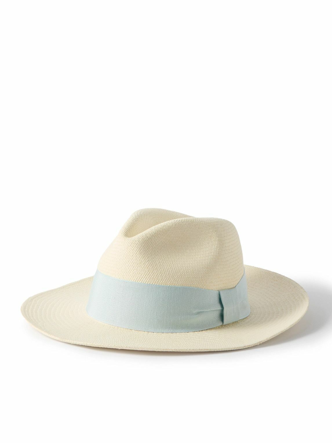 Frescobol Carioca - Rafael Grosgrain-Trimmed Straw Panama Hat - Neutrals