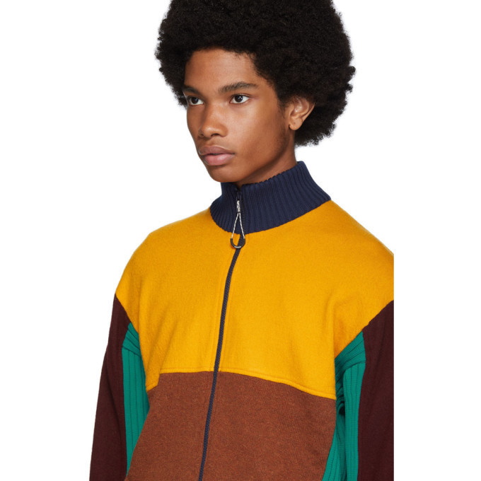 Kenzo Multicolor Wool Colorblock Zip Jacket Kenzo