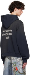 Acne Studios Black Printed Logo Hoodie