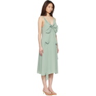 Acne Studios Green Bow Silk Midi Dress