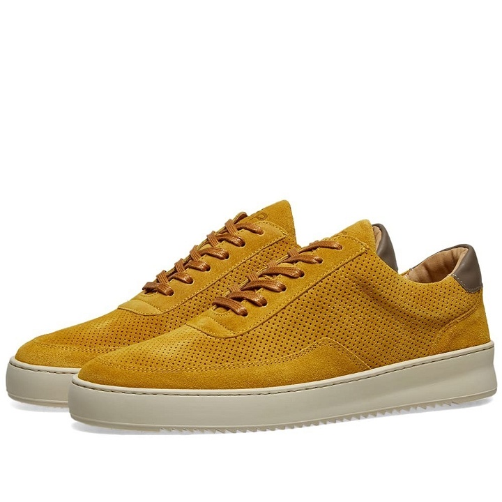 Photo: Filling Pieces Low Mondo Ripple Suede Perforated Sneaker