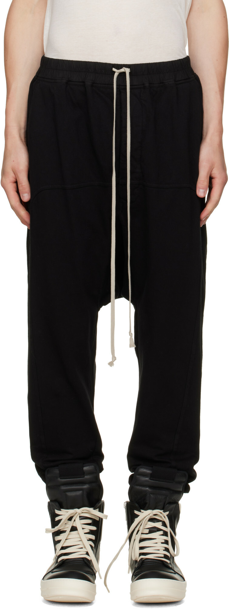 Rick Owens DRKSHDW Black Tower Drawstring Sweatpants