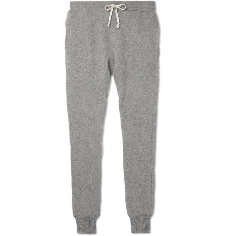 Photo: Secondskin - Slim-Fit Tapered Brushed-Cashmere Sweatpants - Gray