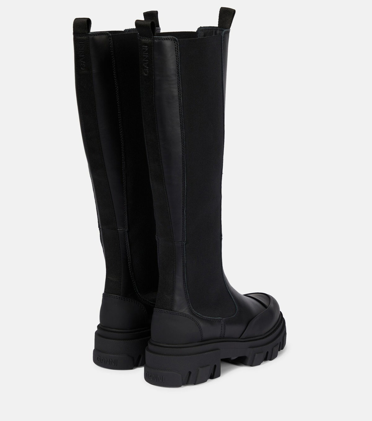 Ganni - Leather knee-high boots GANNI