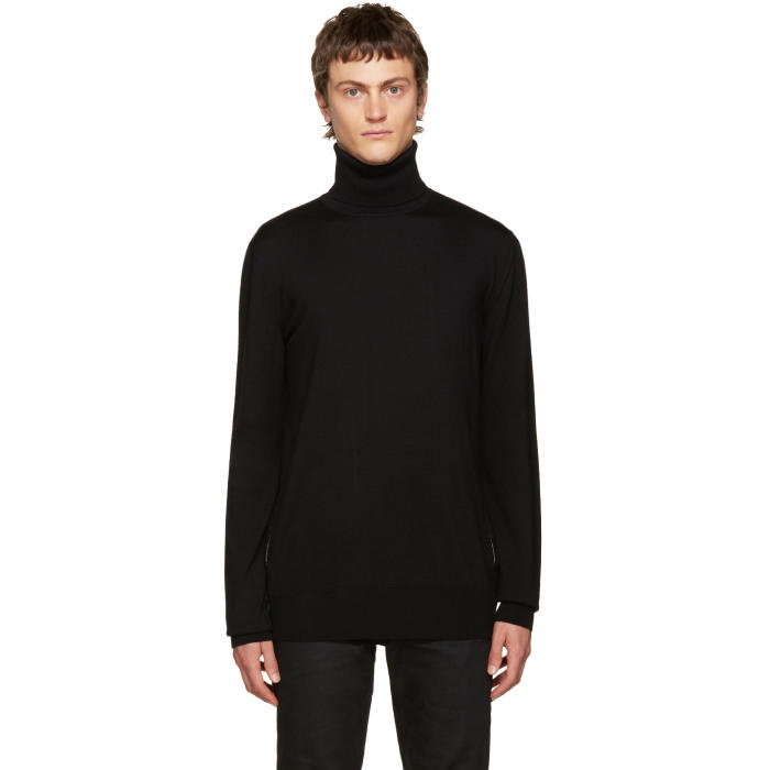 Photo: Balmain Black Side Zip Turtleneck