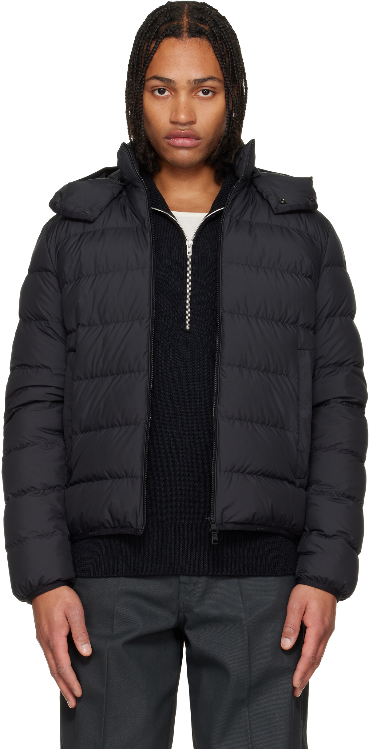 Moncler Black Montbrocq Hooded Short Down Jacket Moncler