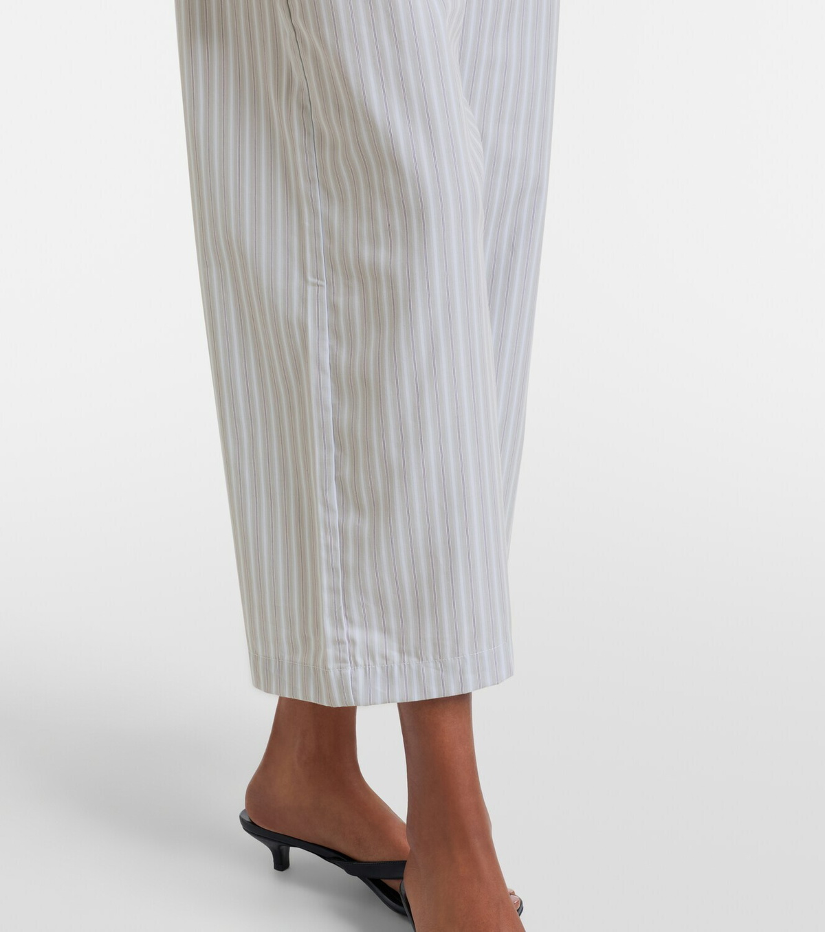 Leset Yoshi striped cotton-blend wide-leg pants
