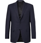 Canali - Navy Travel Wool-Hopsack Blazer - Blue