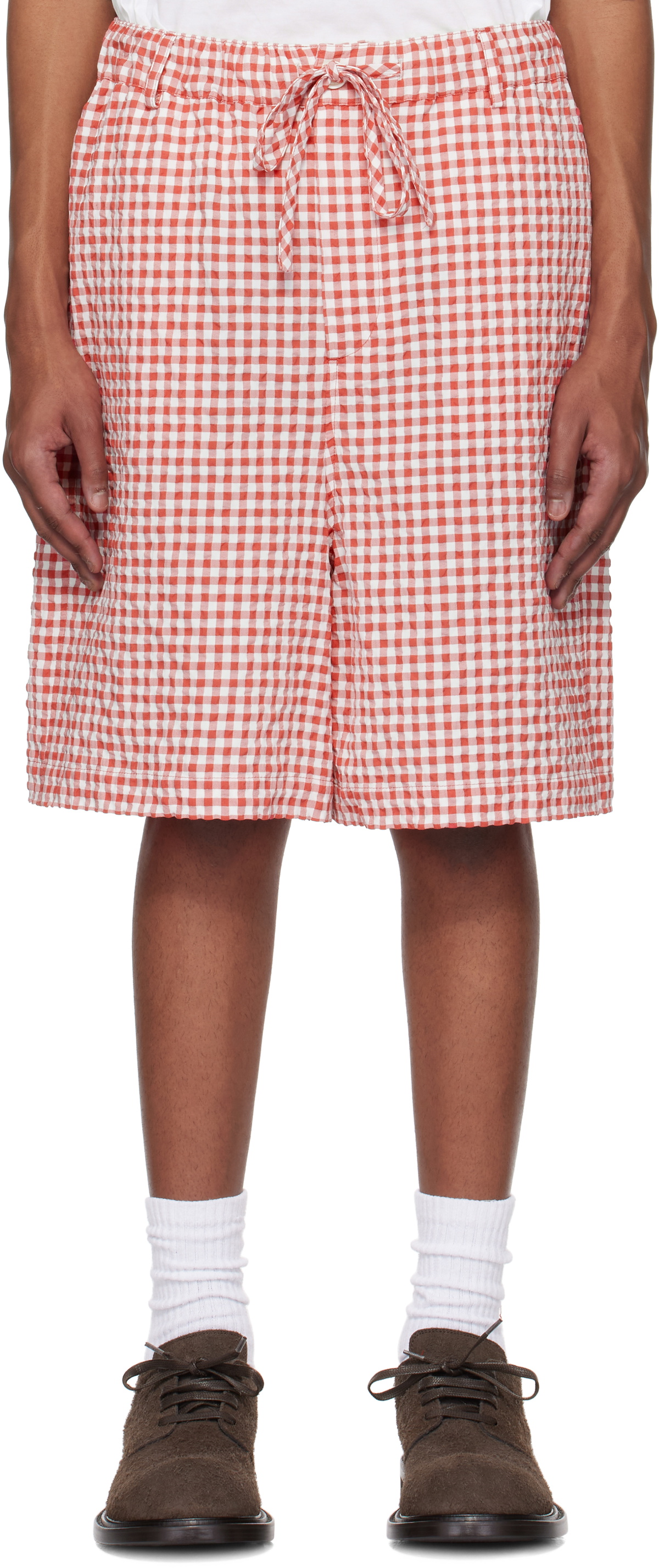 Marni Red & White Gingham Shorts Marni