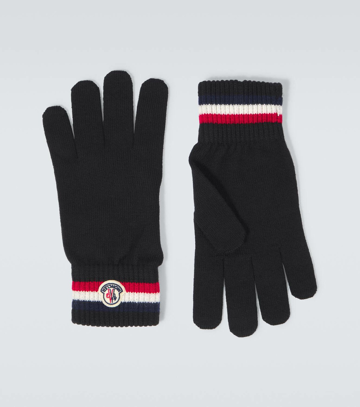 Moncler Tricolor wool gloves