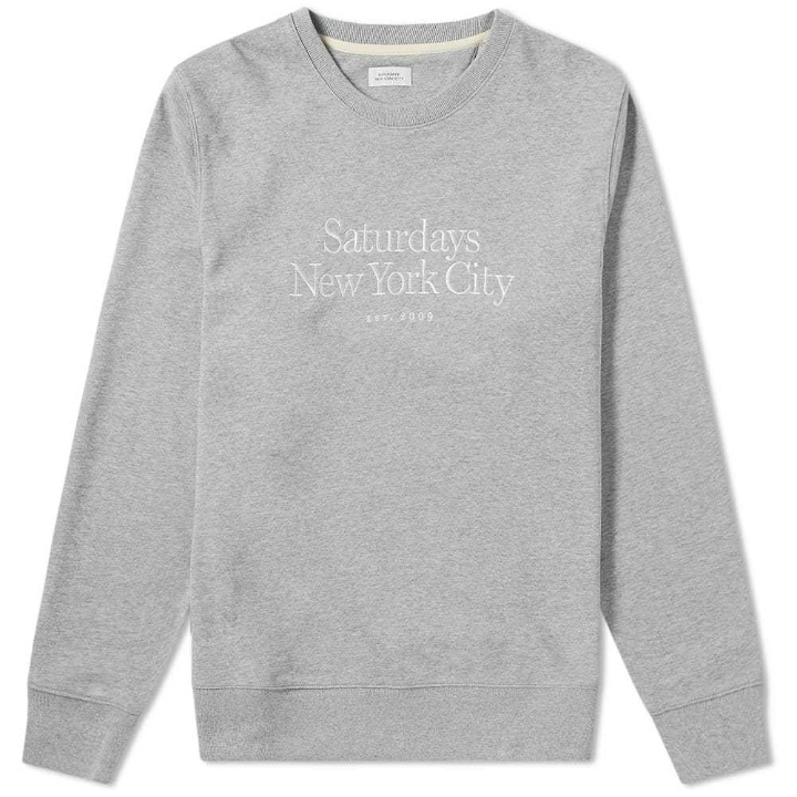 Photo: Saturdays NYC Bowery Embroidered Miller Standard Sweat Ash Heather
